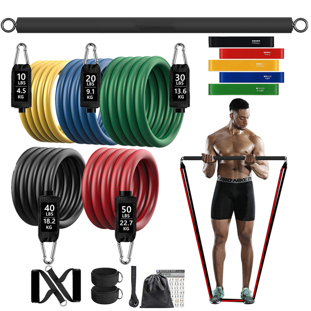 Home Gym Setup - 150 фунтов, эластичная лента для фитнеса,